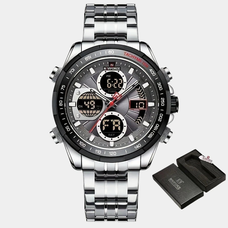 Virelle-Virelle | Heren Horloge - Echt Leer, Datum, Chronograaf