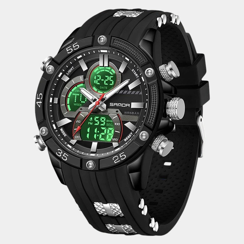 Virelle-Virelle | Heren Horloge -PU Leer, Dual Display, Nachtlicht