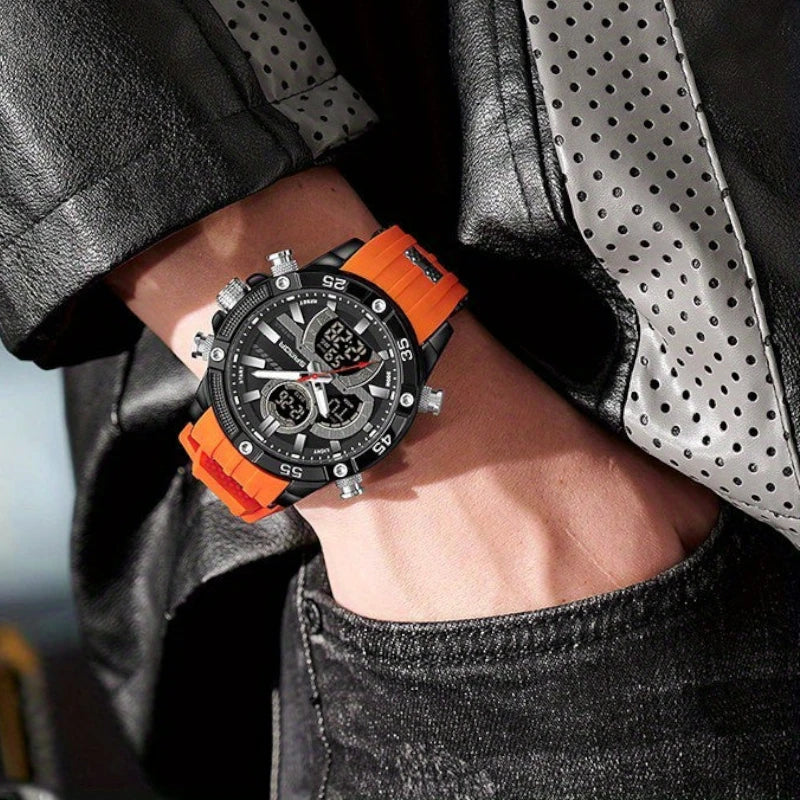 Virelle-Virelle | Heren Horloge -PU Leer, Dual Display, Nachtlicht