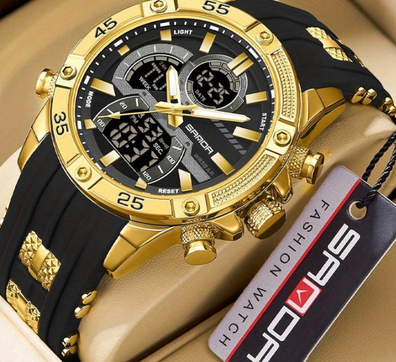 Virelle-Virelle | Heren Horloge -PU Leer, Dual Display, Nachtlicht