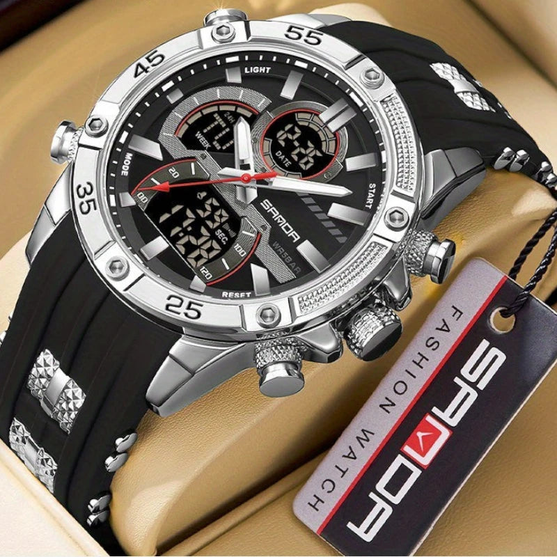 Virelle-Virelle | Heren Horloge -PU Leer, Dual Display, Nachtlicht