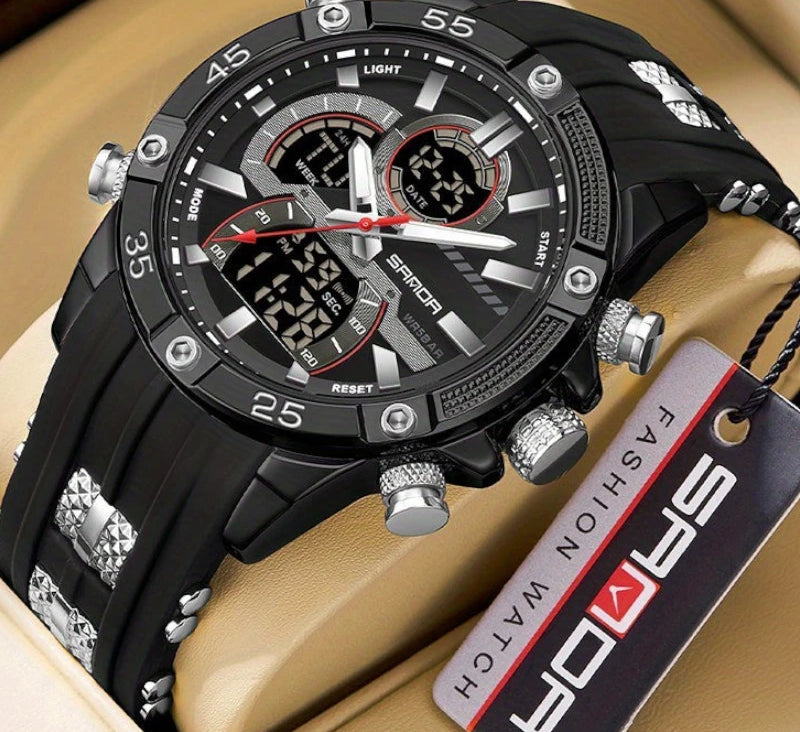 Virelle-Virelle | Heren Horloge -PU Leer, Dual Display, Nachtlicht