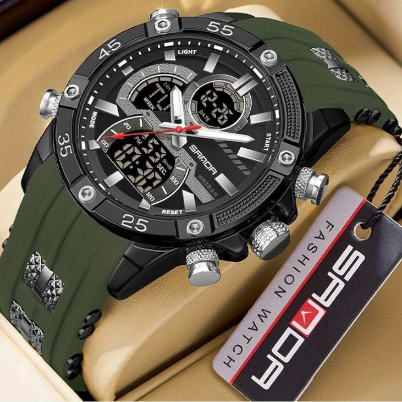 Virelle-Virelle | Heren Horloge -PU Leer, Dual Display, Nachtlicht