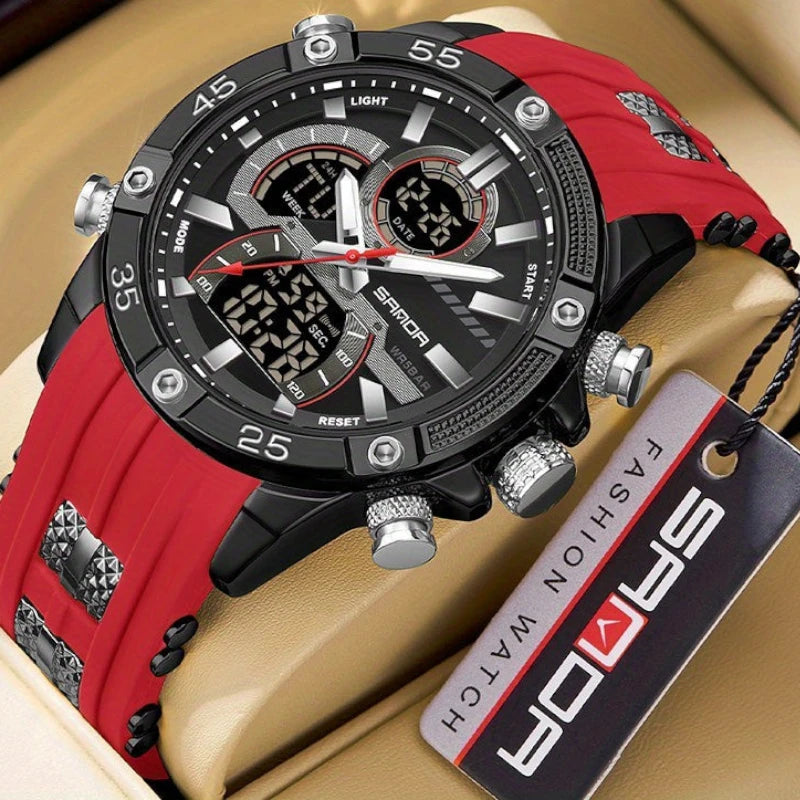 Virelle-Virelle | Heren Horloge -PU Leer, Dual Display, Nachtlicht