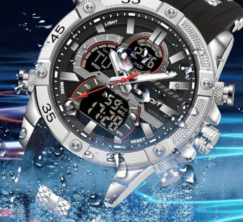 Virelle-Virelle | Heren Horloge -PU Leer, Dual Display, Nachtlicht