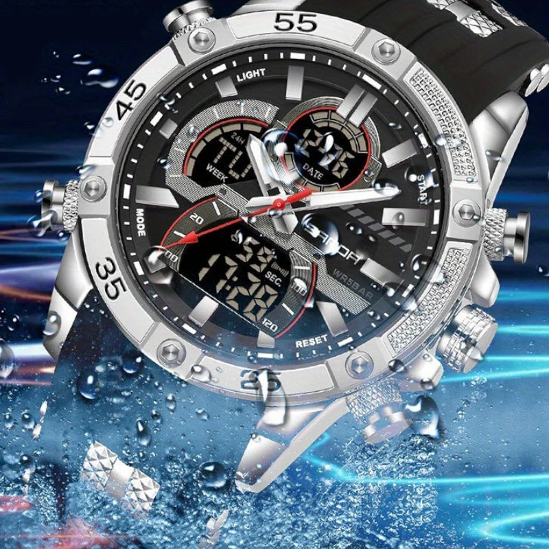 Virelle-Virelle | Heren Horloge -PU Leer, Dual Display, Nachtlicht