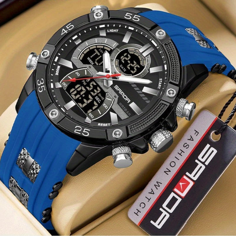 Virelle-Virelle | Heren Horloge -PU Leer, Dual Display, Nachtlicht