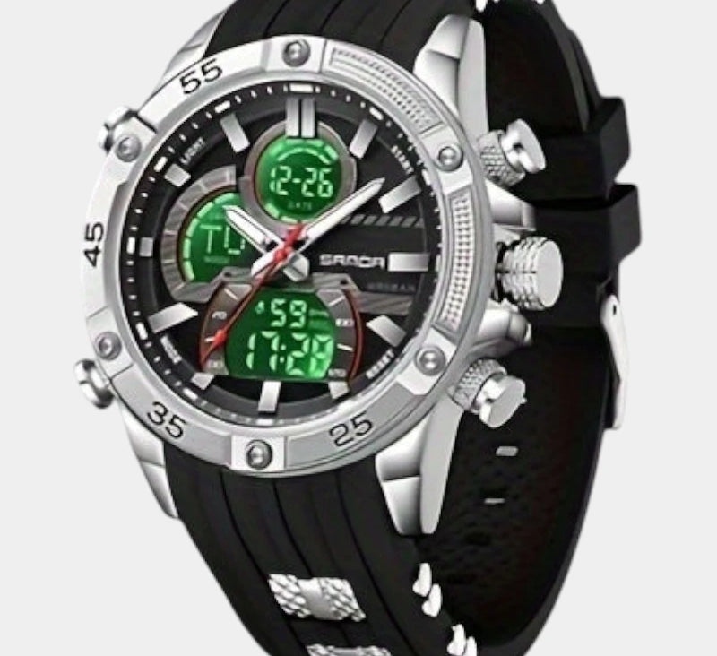 Virelle-Virelle | Heren Horloge -PU Leer, Dual Display, Nachtlicht