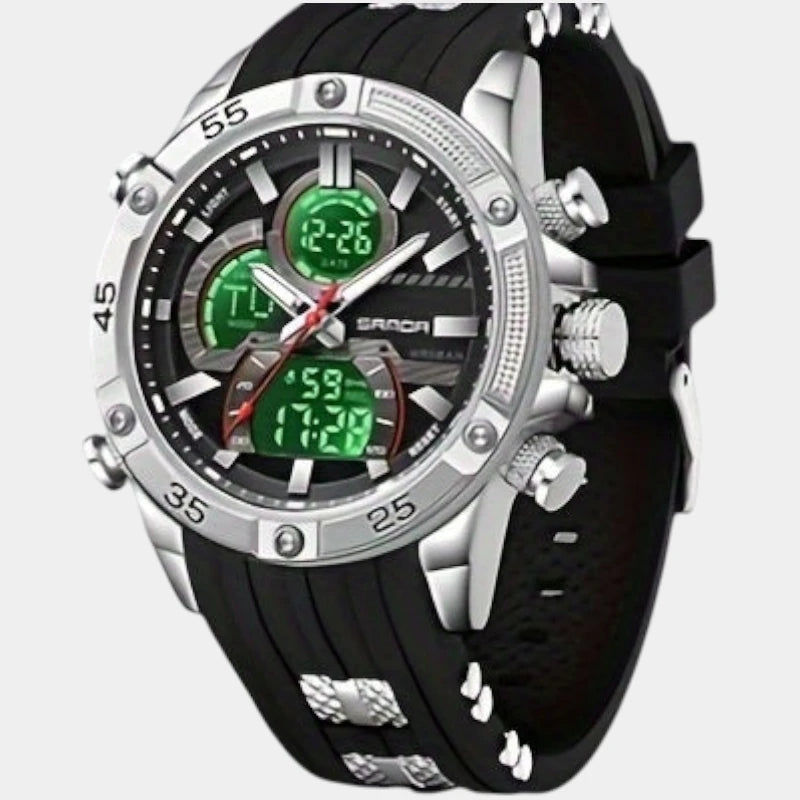 Virelle-Virelle | Heren Horloge -PU Leer, Dual Display, Nachtlicht