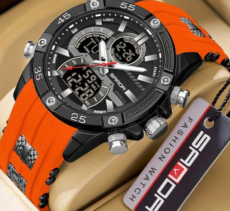 Virelle-Virelle | Heren Horloge -PU Leer, Dual Display, Nachtlicht