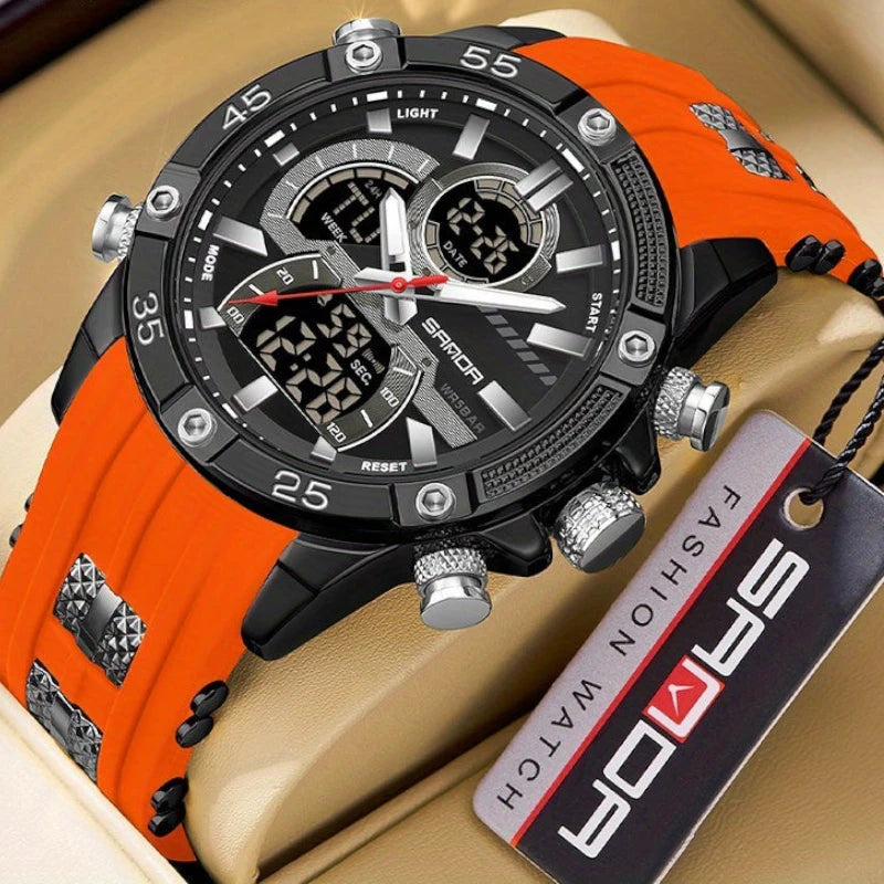 Virelle-Virelle | Heren Horloge -PU Leer, Dual Display, Nachtlicht