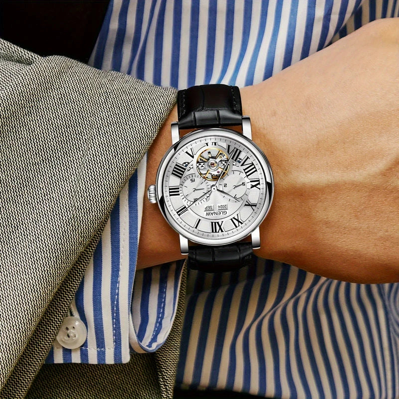 Virelle-Virelle | Heren Horloge – PU Lerenband Zelfopwindend, Datum