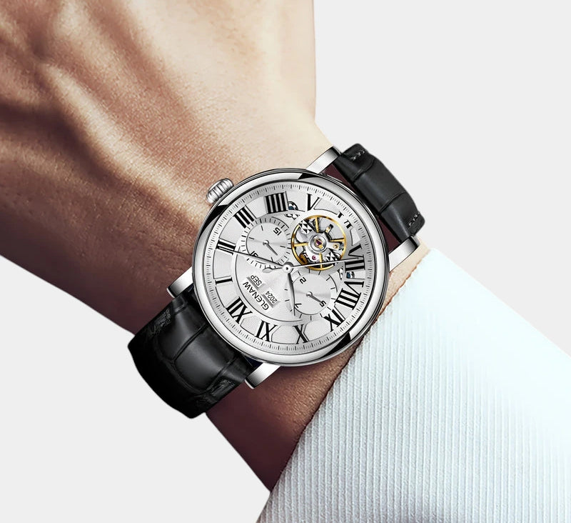 Virelle-Virelle | Heren Horloge – PU Lerenband Zelfopwindend, Datum