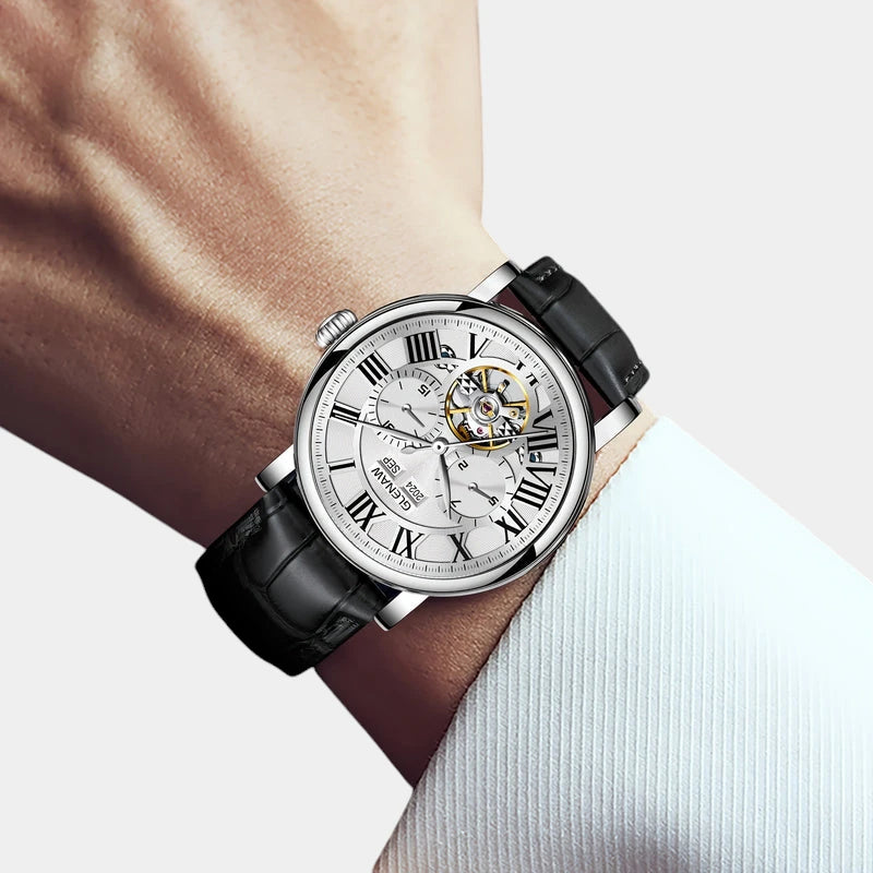 Virelle-Virelle | Heren Horloge – PU Lerenband Zelfopwindend, Datum