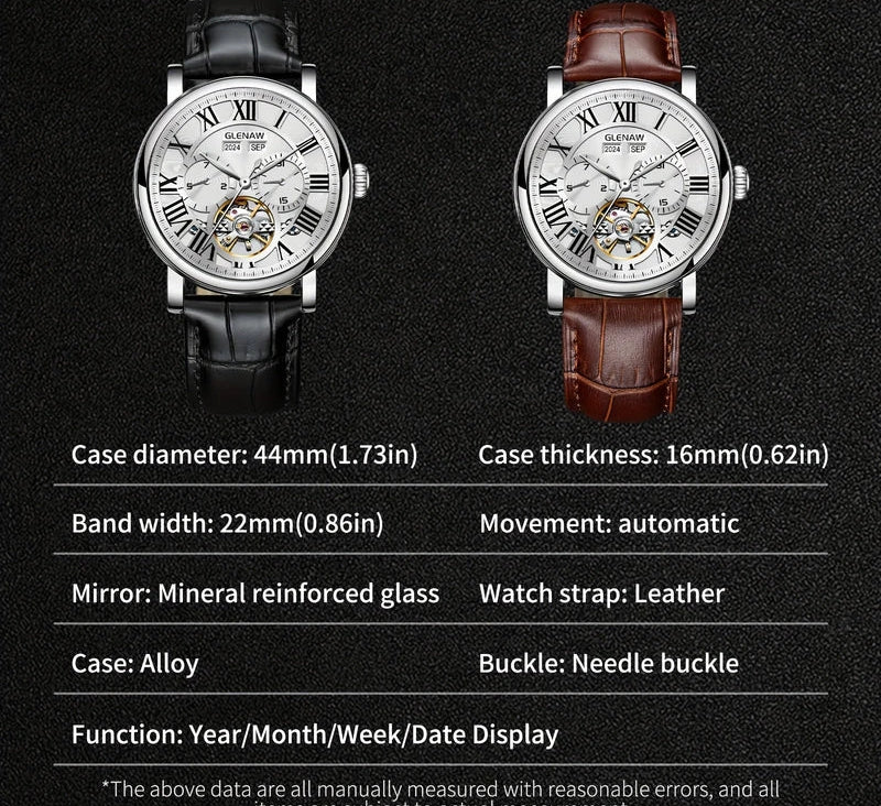 Virelle-Virelle | Heren Horloge – PU Lerenband Zelfopwindend, Datum