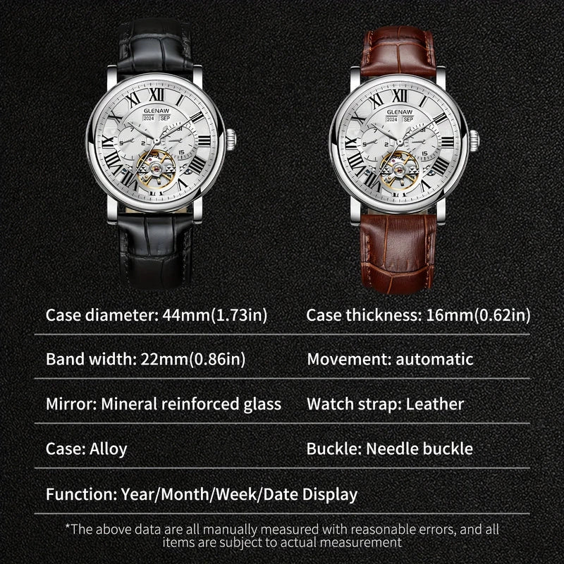 Virelle-Virelle | Heren Horloge – PU Lerenband Zelfopwindend, Datum