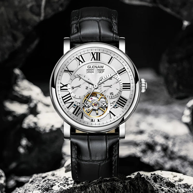 Virelle-Virelle | Heren Horloge – PU Lerenband Zelfopwindend, Datum