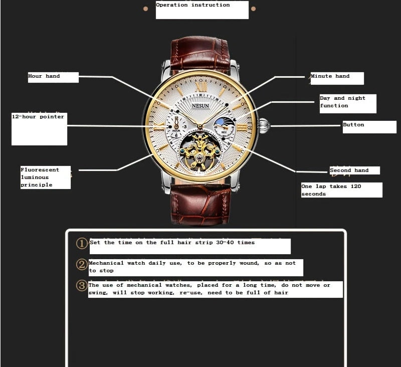 Virelle-Virelle | Heren Mechanisch Horloge – RVS Kast, Dialthrough