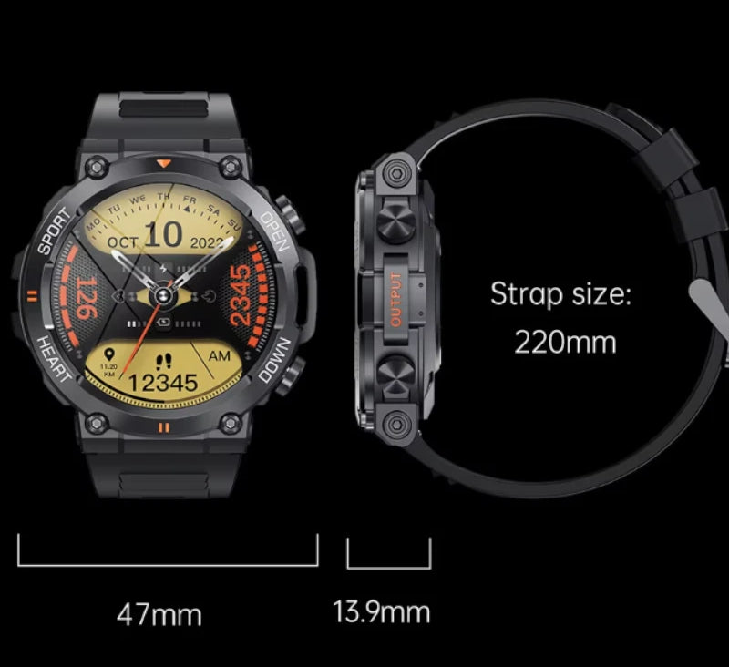 Virelle-Virelle | Heren Smartwatch – HD Touchscreen, Bluetooth Verbinding, Activiteitentracker