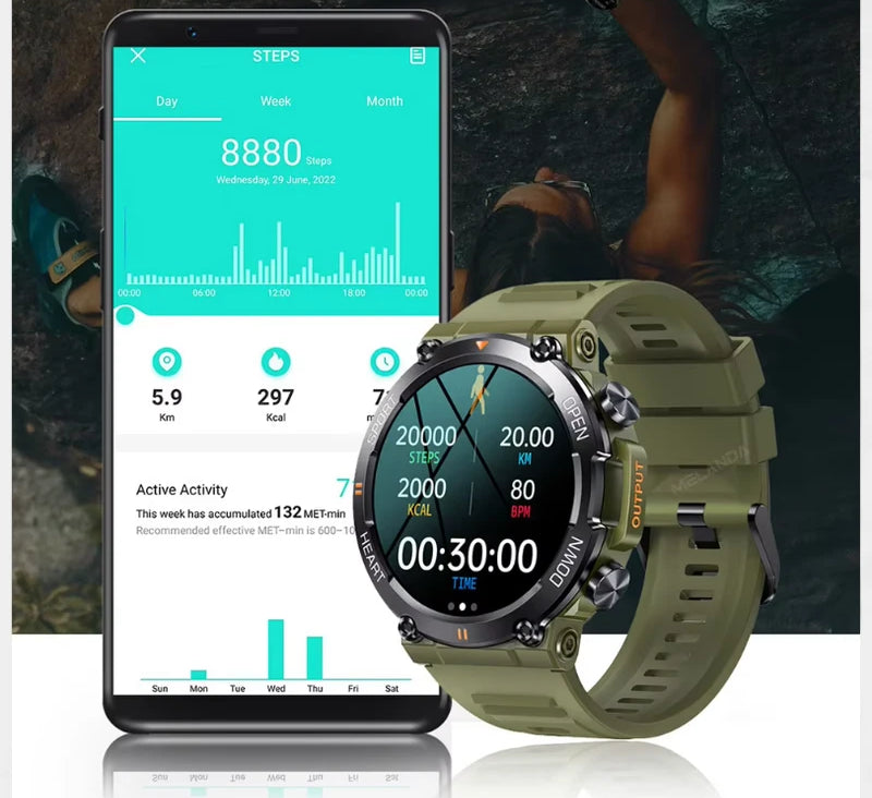 Virelle-Virelle | Heren Smartwatch – HD Touchscreen, Bluetooth Verbinding, Activiteitentracker