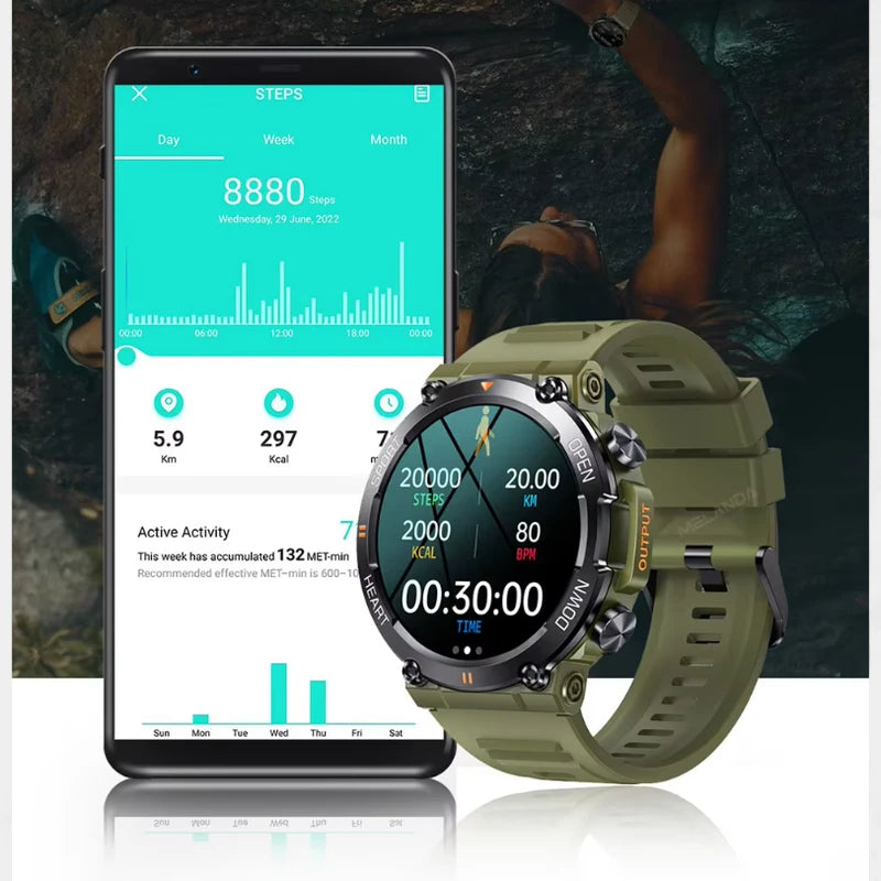 Virelle-Virelle | Heren Smartwatch – HD Touchscreen, Bluetooth Verbinding, Activiteitentracker