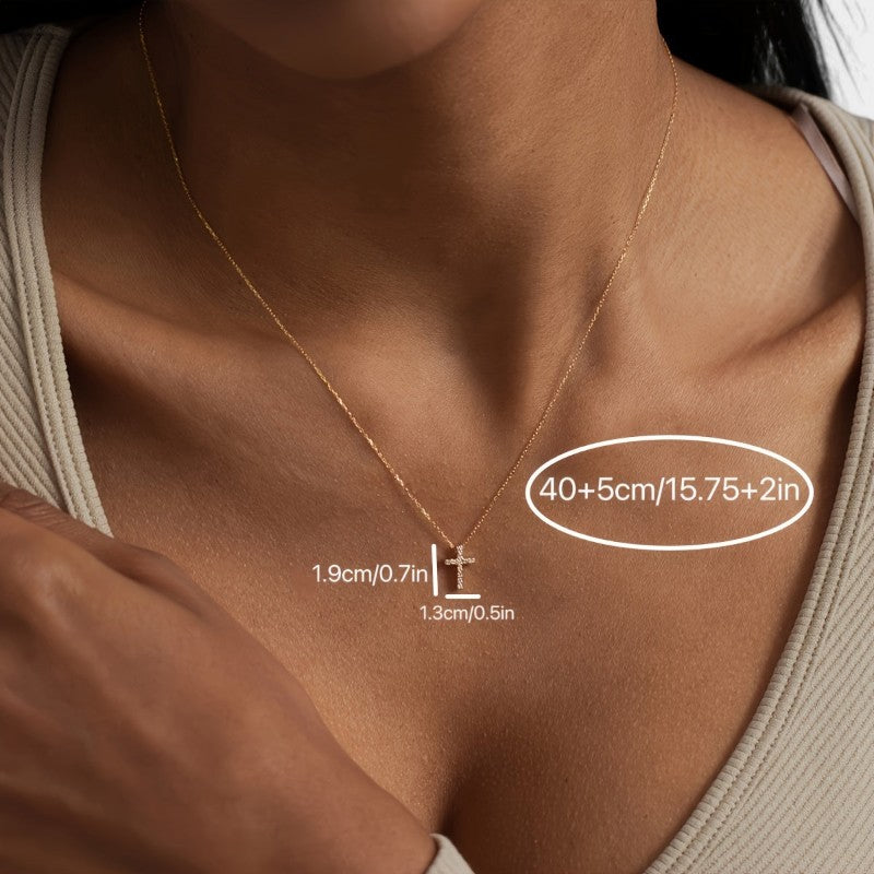 Virelle-Virelle Ketting - Rhinestone-Encrusted Cross Pendant Necklace