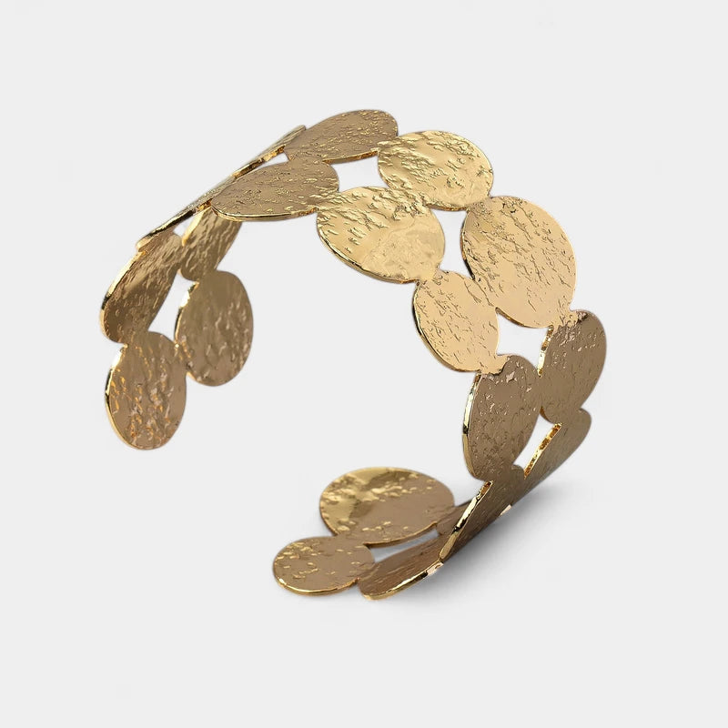 Virelle-Virelle | Unisex Armband – Trendy Metallic, Minimalistische Ronde Schijven, Open Cuff