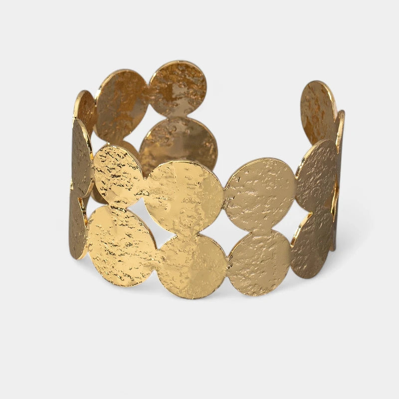 Virelle-Virelle | Unisex Armband – Trendy Metallic, Minimalistische Ronde Schijven, Open Cuff