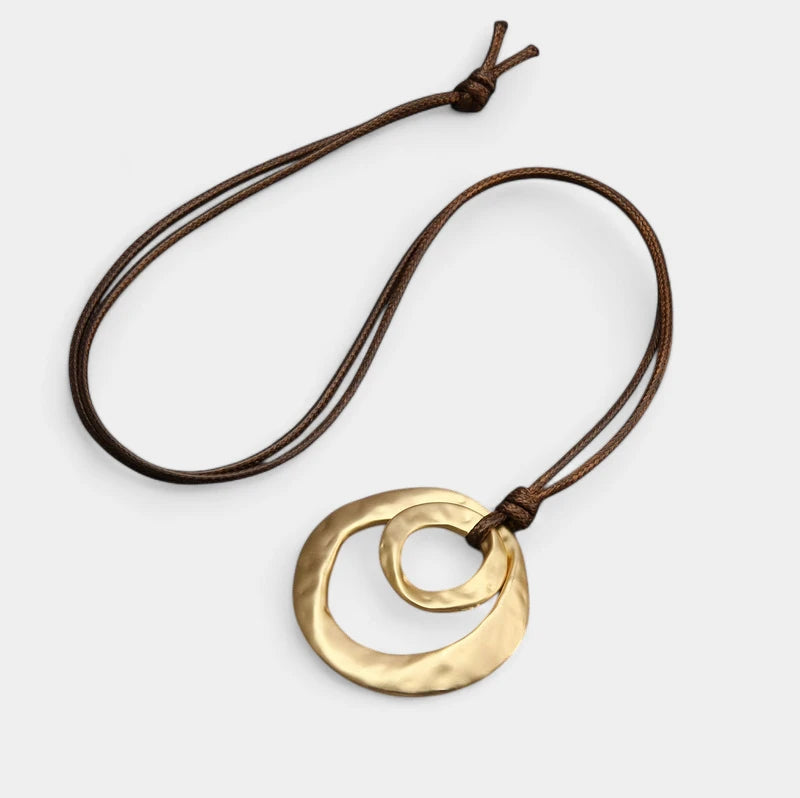 Virelle-Virelle | Unisex Hanger Ketting – Zinklegering, Geometrisch Onregelmatig Cirkelvormig, Gedraaid Patroon