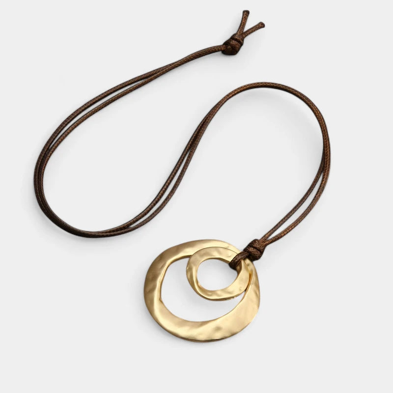 Virelle-Virelle | Unisex Hanger Ketting – Zinklegering, Geometrisch Onregelmatig Cirkelvormig, Gedraaid Patroon