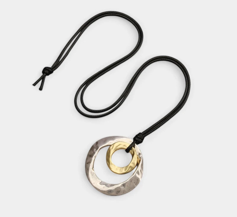 Virelle-Virelle | Unisex Hanger Ketting – Zinklegering, Geometrisch Onregelmatig Cirkelvormig, Gedraaid Patroon