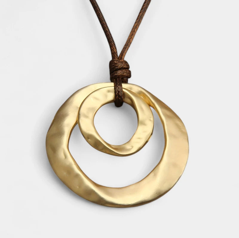 Virelle-Virelle | Unisex Hanger Ketting – Zinklegering, Geometrisch Onregelmatig Cirkelvormig, Gedraaid Patroon