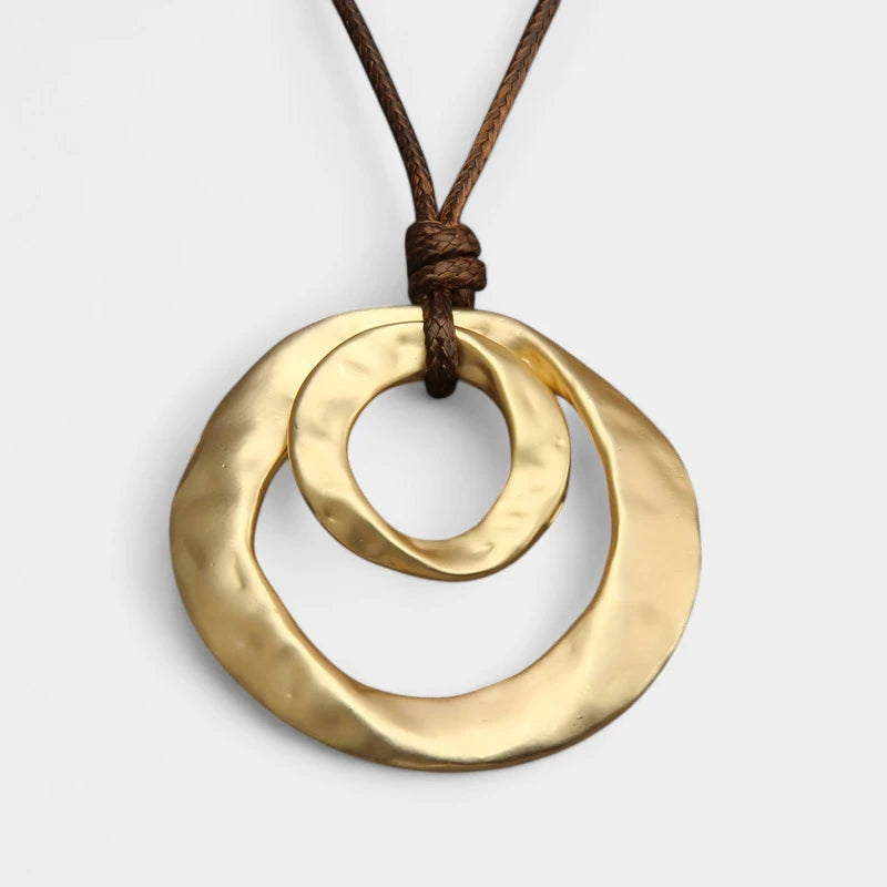 Virelle-Virelle | Unisex Hanger Ketting – Zinklegering, Geometrisch Onregelmatig Cirkelvormig, Gedraaid Patroon