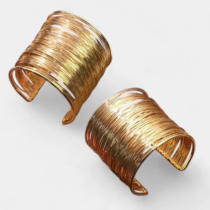 Virelle-Virelle | Unisex Manchetcuff – Metaal Draadwikkel-Design, Brede Open Band