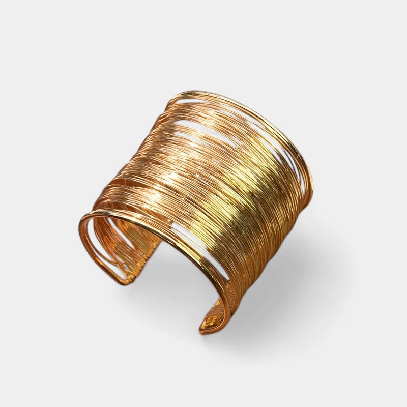 Virelle-Virelle | Unisex Manchetcuff – Metaal Draadwikkel-Design, Brede Open Band