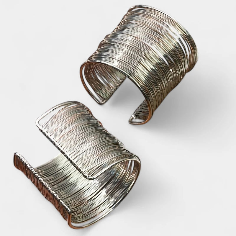 Virelle-Virelle | Unisex Manchetcuff – Metaal Draadwikkel-Design, Brede Open Band