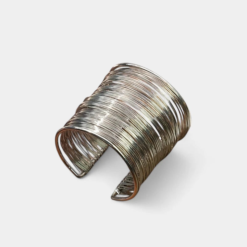 Virelle-Virelle | Unisex Manchetcuff – Metaal Draadwikkel-Design, Brede Open Band