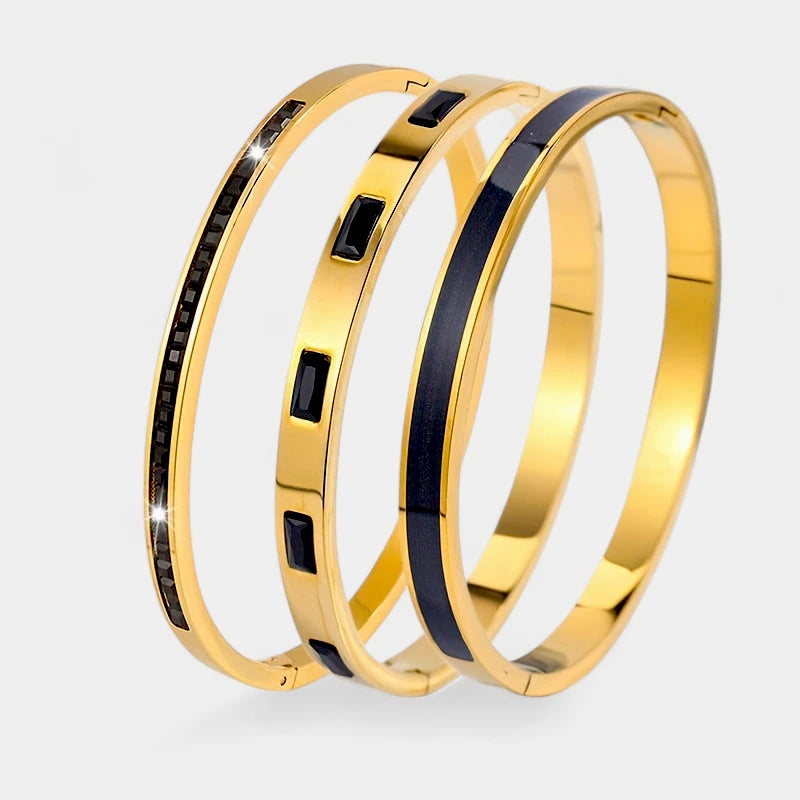 Virelle-Virelle | Unisex armbandenset – Roestvrij staal, Boheemse stijl, Strassdetails