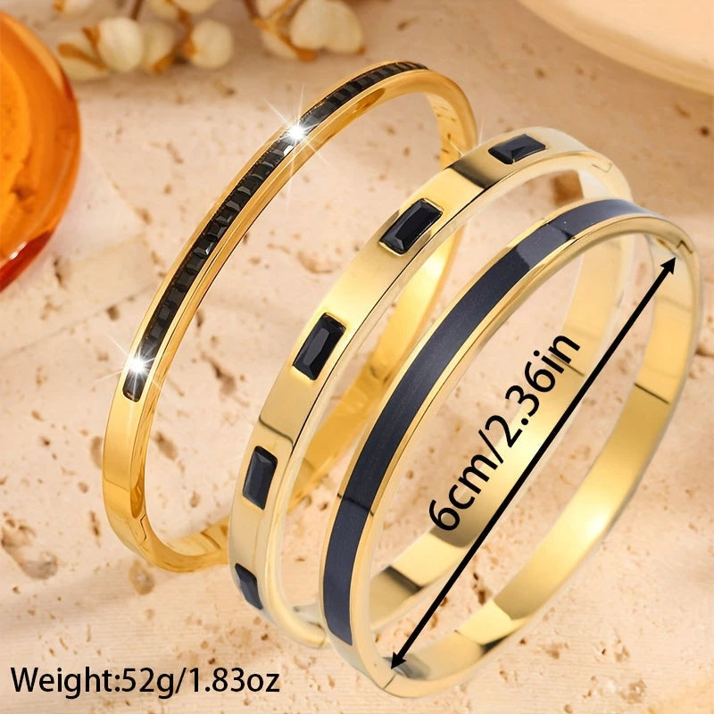 Virelle-Virelle | Unisex armbandenset – Roestvrij staal, Boheemse stijl, Strassdetails