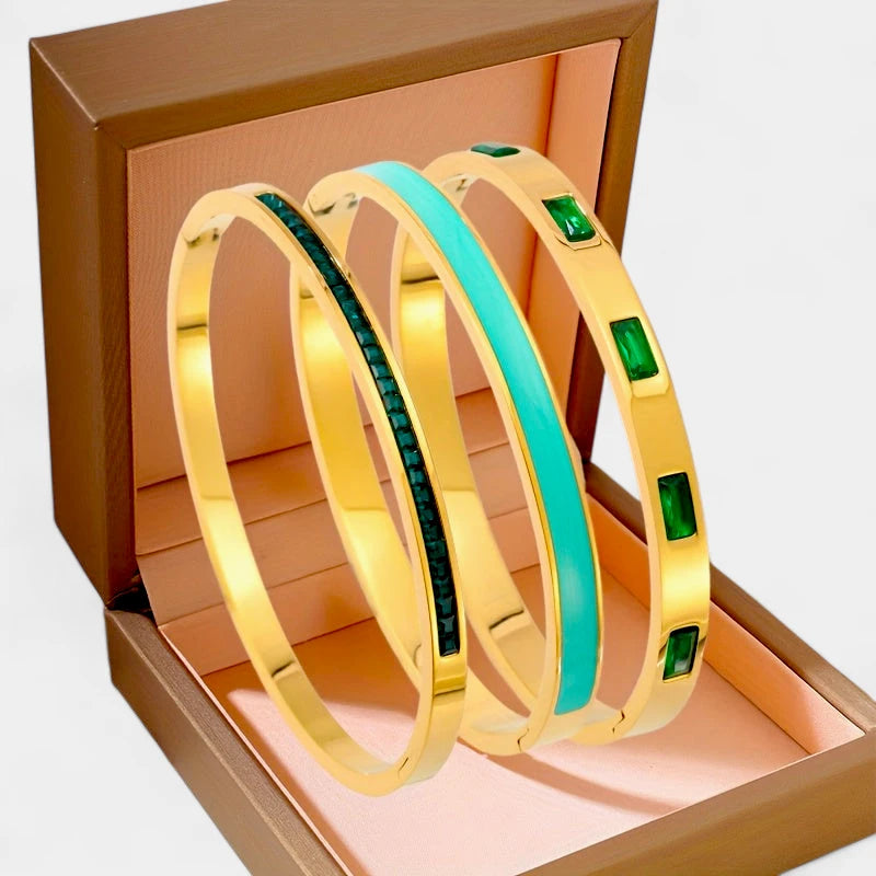 Virelle-Virelle | Unisex armbandenset – Roestvrij staal, Boheemse stijl, Strassdetails