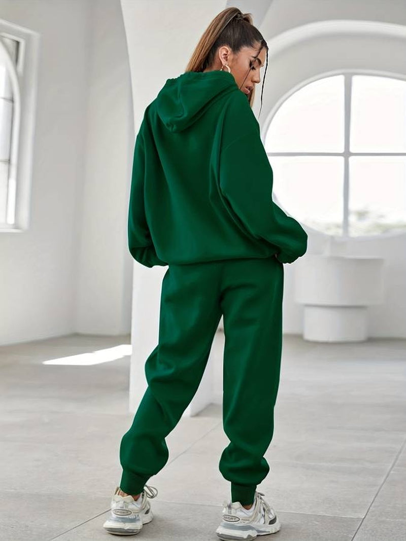 Virelle Women Set Briella Hoodie en Joggers Set Dames | Comfortabele Twee-delige Joggingoutfit | Zacht Polyester in Groen