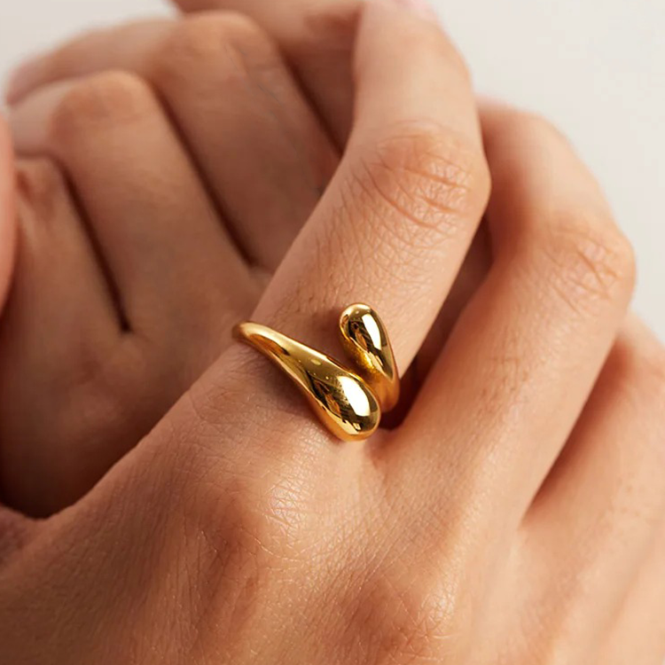 Willow Druppel Wikkel Ring - Rosa Jewels