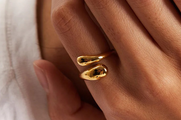 Willow Druppel Wikkel Ring - Rosa Jewels