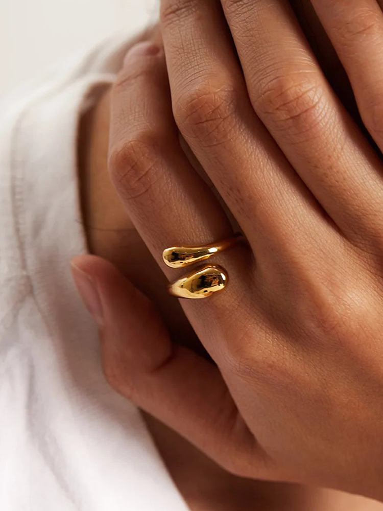 Willow Druppel Wikkel Ring - Rosa Jewels