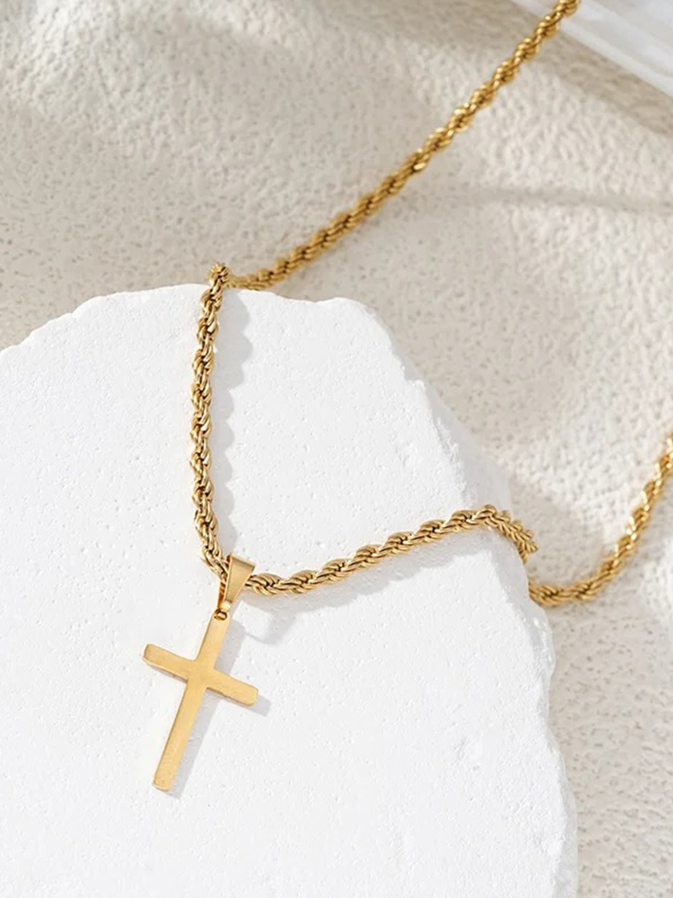 Zahra Twist Chain Kruis Ketting