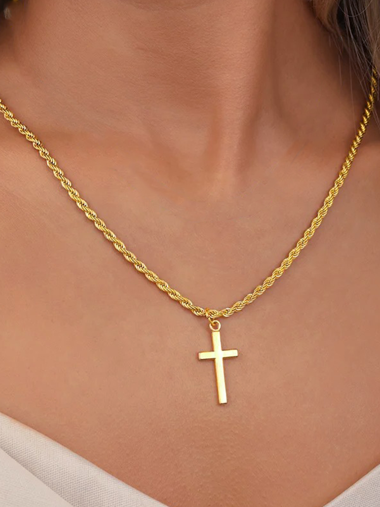 Zahra Twist Chain Kruis Ketting
