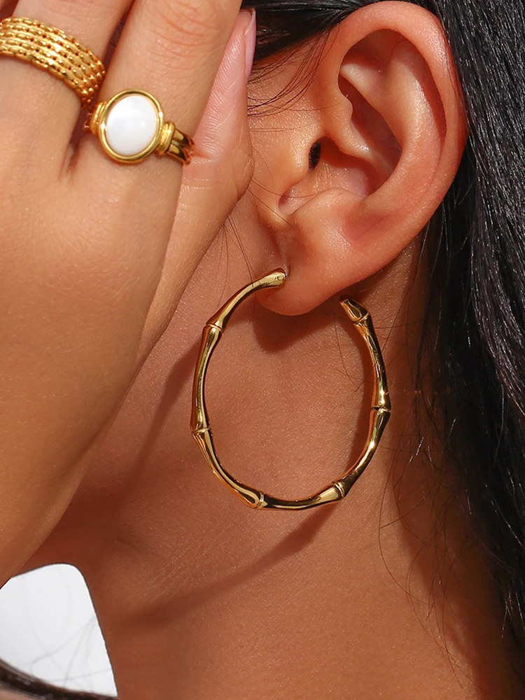 Alice Bamboe Hoops - Rosa Jewels