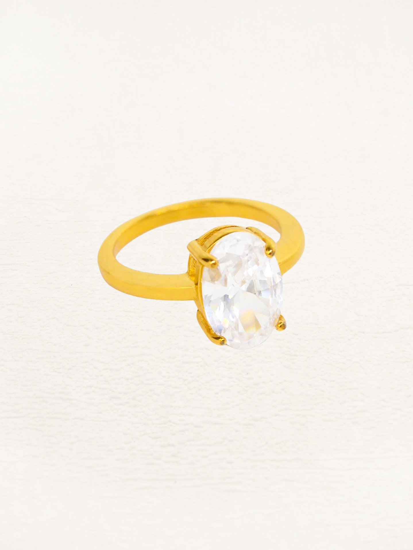 Anouck Zirkonia Ring Met Witte Steen Goud