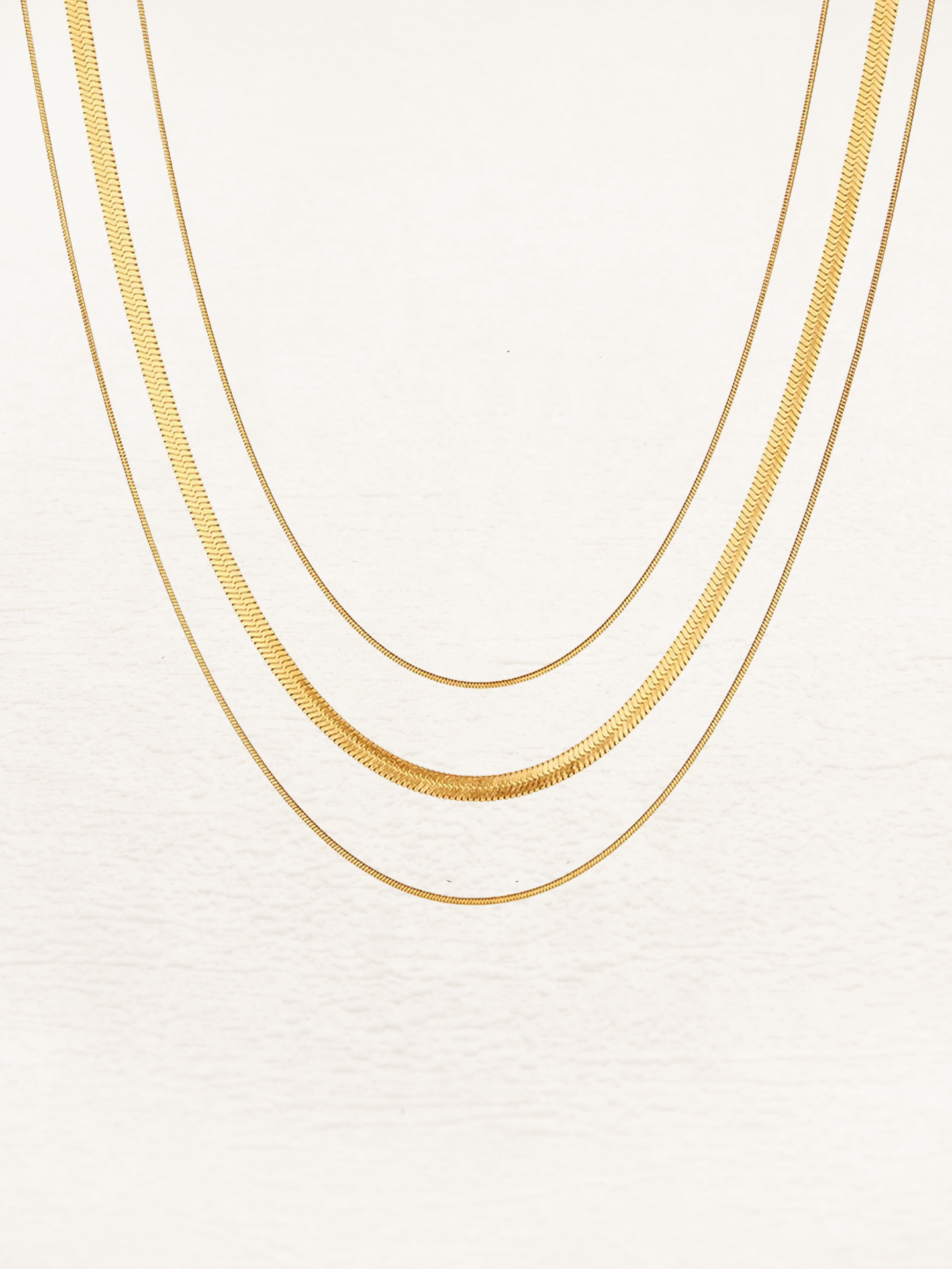 Ashley 3-Laagse Snake Chain Ketting Goud