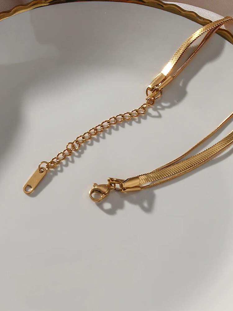 Ashley 3-Laagse Snake Chain Ketting Goud